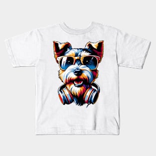 Glen of Imaal Terrier Smiling DJ with Energetic Tracks Kids T-Shirt